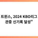 “LG 트윈스, 2024 KBO리그 최다 관중 신기록 달성”