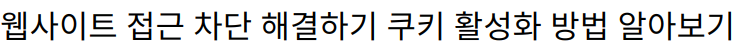 웹사이트 접근 차단 해결하기 쿠키 활성화 방법 알아보기